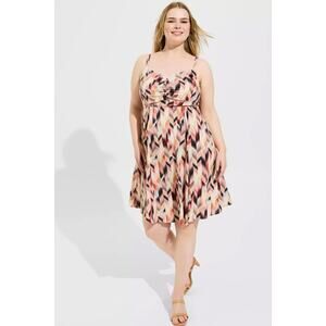 Torrid Womens Mini Challis Skater Dress Drapey Plus Size 2X Casual Chic Pockets